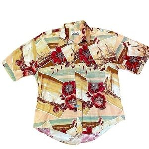 Links edition short sleeve mens button down Hawaiian shirt